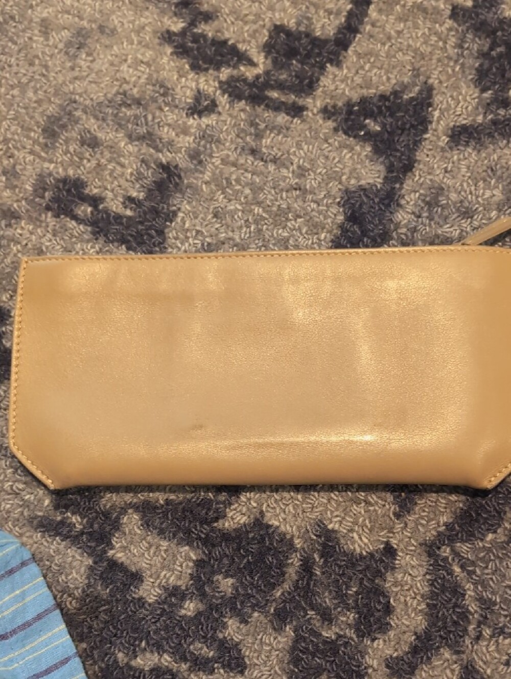 Senreve Neutral Beige Leather Wristlet Clutch with Top Strap - Picture 3 of 3